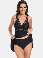 Load image into Gallery viewer, Surplice Wide Strap Two-Piece Swim Set (multiple color options)
