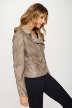 Load image into Gallery viewer, Studded Classic Moto Faux Leather Jacket
