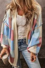 Load image into Gallery viewer, Exposed Seam Color Block Open Front Cardigan
