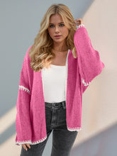 Load image into Gallery viewer, Contrast Open Front Dropped Shoulder Cardigan (multiple color options)
