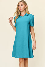 Load image into Gallery viewer, Texture Collared Neck Short Sleeve Dress (multiple color options)
