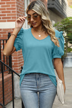 Load image into Gallery viewer, Ruffled V-Neck Short Sleeve Top (multiple color options)
