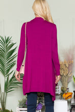 Load image into Gallery viewer, Open Front Cardigan with Pockets in Magenta
