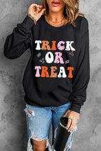 Load image into Gallery viewer, Trick or Treat Graphic Round Neck Long Sleeve Sweatshirt
