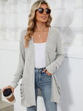 Load image into Gallery viewer, Pocketed Open Front Long Sleeve Cardigan (multiple color options)
