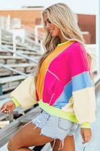 Load image into Gallery viewer, Color Block Round Neck Long Sleeve Top (multiple color options)
