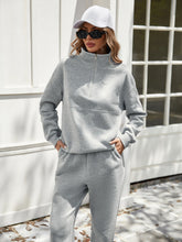 Load image into Gallery viewer, Half Zip Long Sleeve Top and Pants Set
