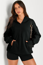 Load image into Gallery viewer, Pocketed Half Zip Long Sleeve Hoodie (multiple color options)
