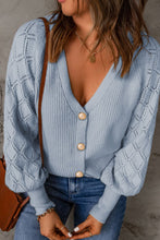 Load image into Gallery viewer, Openwork V-Neck Button Up Cardigan
