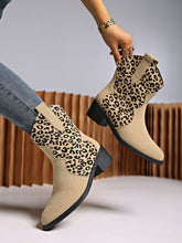 Load image into Gallery viewer, Leopard Suede Block Heel Boots (2 color options)
