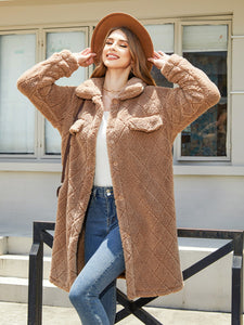 Texture Button Up Dropped Shoulder Coat (multiple color options)