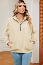 Load image into Gallery viewer, Half Zip Dropped Shoulder Sweatshirt (multiple color options)
