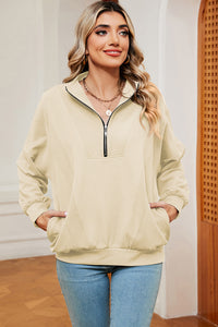 Half Zip Dropped Shoulder Sweatshirt (multiple color options)