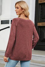 Load image into Gallery viewer, Heathered Round Neck Long Sleeve Top (multiple color options)
