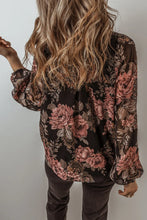 Load image into Gallery viewer, Printed Surplice Long Sleeve Blouse
