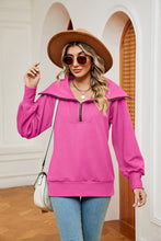 Load image into Gallery viewer, Half-Zip Collared Sweatshirt (multiple color options)
