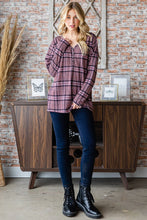 Load image into Gallery viewer, Plaid V-Neck Long Sleeve Top
