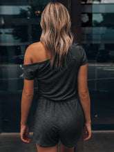 Load image into Gallery viewer, Single Shoulder Short Sleeve Romper (multiple color options)
