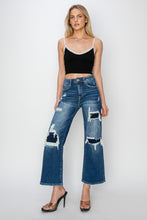 Load image into Gallery viewer, Risen  High Rise Patch Detailed Wide Leg Crop Jeans
