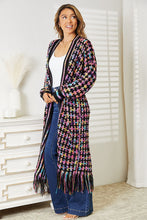 Load image into Gallery viewer, Whimsical Wanderlust Multicolored Open Front Fringe Hem Cardigan
