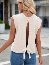 Load image into Gallery viewer, Cutout Round Neck Sleeveless Sweater (multiple color options)
