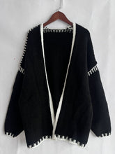 Load image into Gallery viewer, Contrast Open Front Dropped Shoulder Cardigan (multiple color options)
