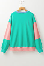 Load image into Gallery viewer, Color Block Round Neck Long Sleeve Sweatshirt (multiple color options)
