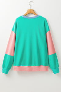 Color Block Round Neck Long Sleeve Sweatshirt (multiple color options)