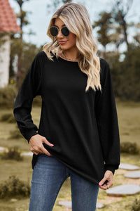 Round Neck Raglan Sleeve Top (multiple color options)