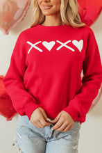 Load image into Gallery viewer, Valentine’s Day XOXO Round Neck Drop Shoulder Graphic Sweatshirt
