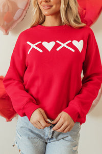 Valentine’s Day XOXO Round Neck Drop Shoulder Graphic Sweatshirt