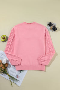 Daisy Notched Long Sleeve Sweater (multiple color options)