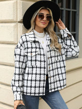 Load image into Gallery viewer, Plaid Collared Neck Long Sleeve Jacket (multiple color options)
