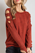 Load image into Gallery viewer, Cutout Round Neck Long Sleeve Top
