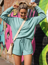 Load image into Gallery viewer, Round Neck Long Sleeve Top and Shorts Set (multiple color options)
