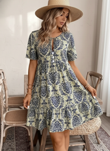 Load image into Gallery viewer, Vintage Charm Tie Neck Dress (multiple color options)
