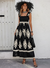 Load image into Gallery viewer, All Eyes On You Smocked Printed Wide Strap Maxi Dress (multiple color options)
