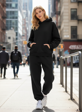 Load image into Gallery viewer, Off-Duty Comfort Kangaroo Pocket Hoodie and Joggers Set (multiple color options)
