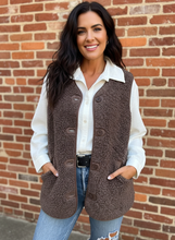 Load image into Gallery viewer, Mountain Trail Sherpa Button-Up Vest (multiple color options)
