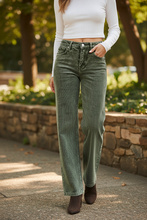 Load image into Gallery viewer, RISEN Tummy Control Mid Rise Straight Leg Corduroy Pants
