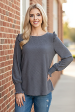 Load image into Gallery viewer, Smoky Sweetheart Ruffled Blouse
