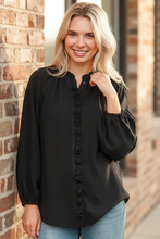 Load image into Gallery viewer, Effortlessly Edgy Button Down Blouse
