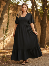 Load image into Gallery viewer, Midnight Muse Flutter Sleeve Maxi Dress
