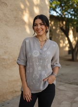 Load image into Gallery viewer, Whispering Blooms Floral Embroidered Blouse (multiple color options)
