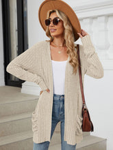 Load image into Gallery viewer, Pocketed Open Front Long Sleeve Cardigan (multiple color options)
