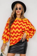 Load image into Gallery viewer, Chevron Lantern Sleeve Tunic Sweater (multiple color options)
