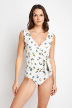 Load image into Gallery viewer, Marina West Swim Float On Ruffle Faux Wrap One-Piece in Daisy Cream
