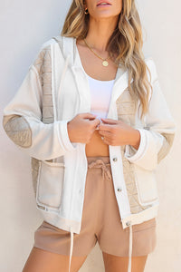 Drawstring Color Block Long Sleeve Jacket (multiple color options)