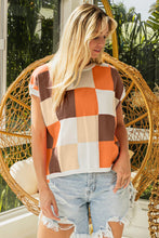 Load image into Gallery viewer, Color Block Checkered Sweater Vest
