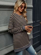 Load image into Gallery viewer, Striped Round Neck Long Sleeve Top (multiple color options)
